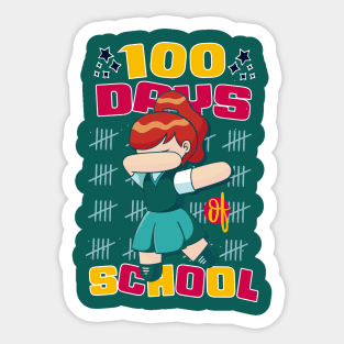 100 days of school featuring a dabbing Football #1 Sticker